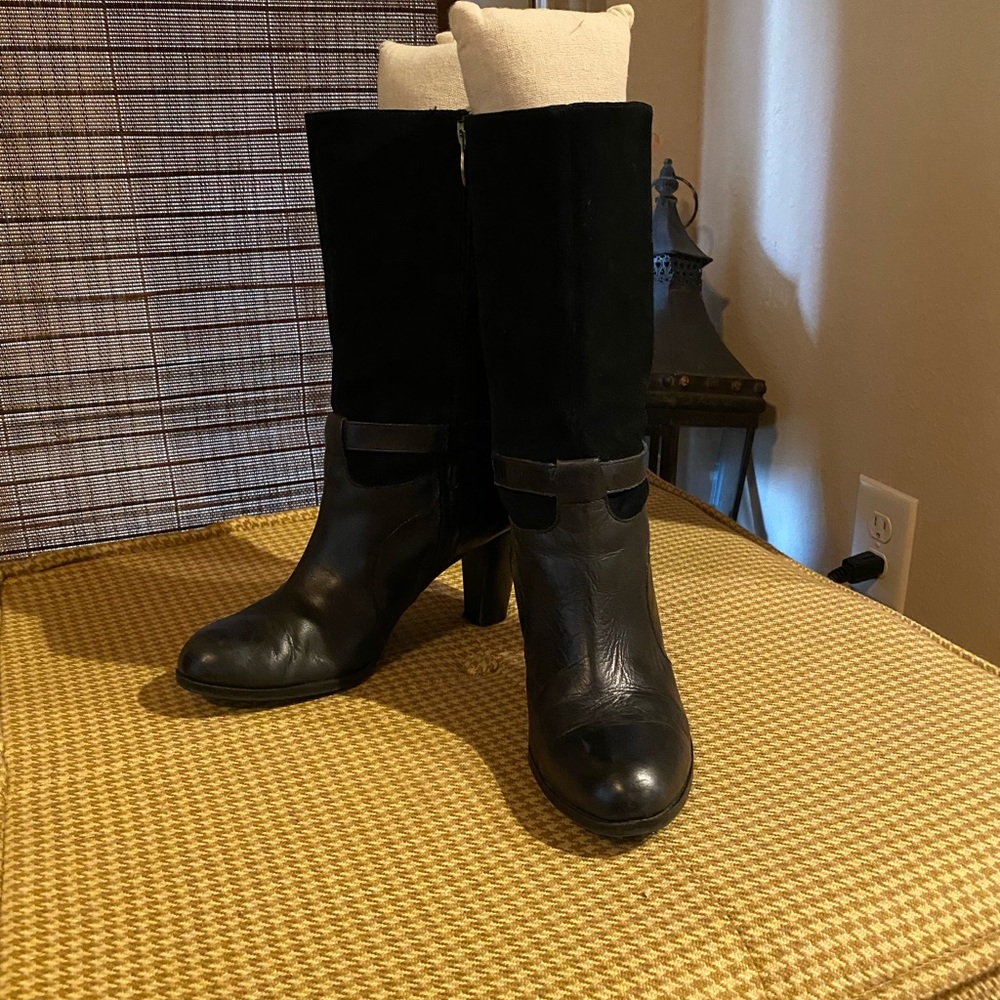 Circa Joan & David Leather& Suede Heeled Boots 9.5